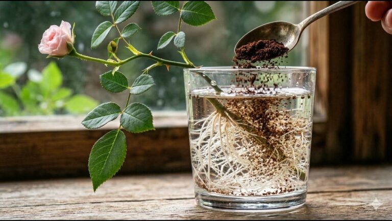 Scopri 1 cucchiaio di caffè per radici di rose incredibili in una notte!