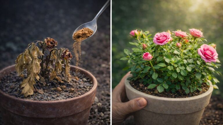 1 cucchiaio per rinvigorire una rosa morente in una notte! Scopri come.