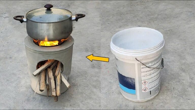 5 idee per costruire una stufa in legno con secchi di plastica e cemento!