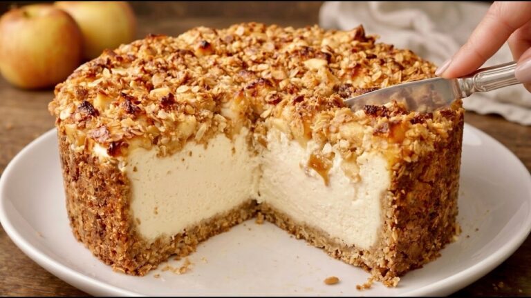 Delizioso cheesecake con 2 ingredienti: avena e ricotta, senza zucchero!