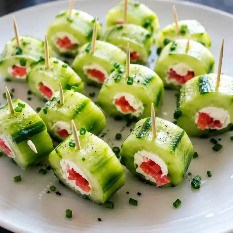 Bocconcini di Cetriolo con Formaggio Fresco e Salmone Affumicato