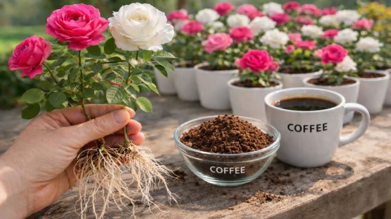 Scopri 5 trucchi segreti per far crescere rose esplosive con il caffè! 🌹
