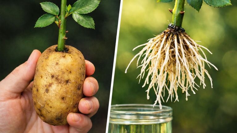 Scopri 3 passi per far radicare una rosa in una patata!